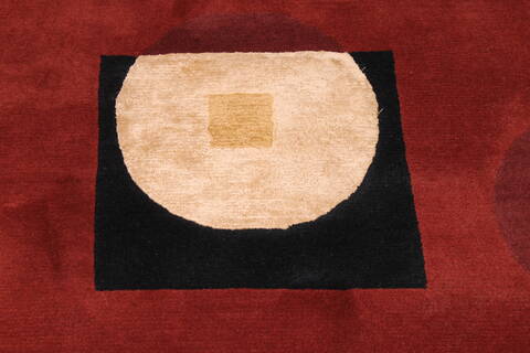 Indo-Tibetan Red Hand Knotted 90 X 121  Area Rug 301-30874 Image 10
