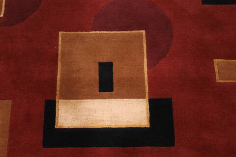 Indo-Tibetan Red Hand Knotted 90 X 121  Area Rug 301-30874 Image 5