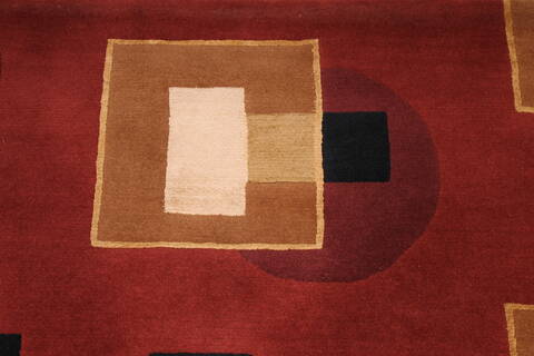 Indo-Tibetan Red Hand Knotted 90 X 121  Area Rug 301-30874 Image 6