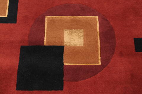 Indo-Tibetan Red Hand Knotted 90 X 121  Area Rug 301-30874 Image 8