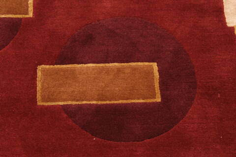 Indo-Tibetan Red Hand Knotted 90 X 121  Area Rug 301-30874 Image 9