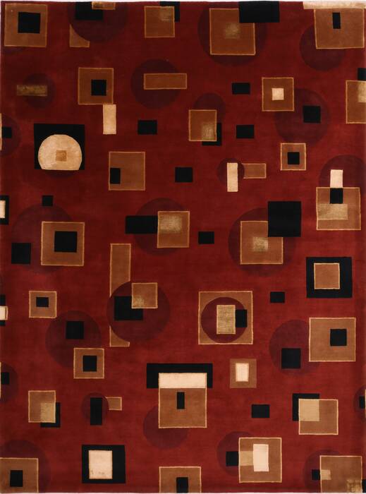 Indo-Tibetan Red Hand Knotted 90 X 121  Area Rug 301-30874 Image 0