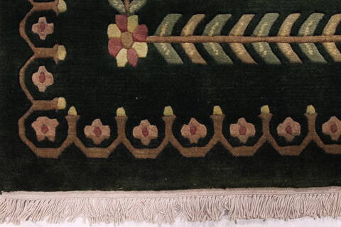 Nepal Green Hand Knotted 89 X 121  Area Rug 301-30875 Image 1