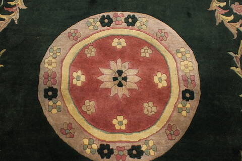 Nepal Green Hand Knotted 89 X 121  Area Rug 301-30875 Image 2