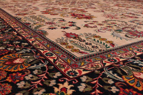 Sarouk Beige Hand Knotted 99 X 1311  Area Rug 301-30891 Image 2