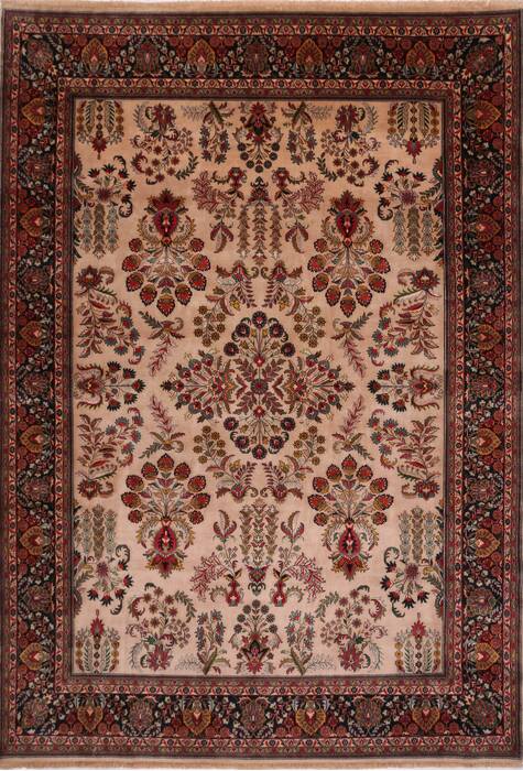 Sarouk Beige Hand Knotted 99 X 1311  Area Rug 301-30891 Image 0