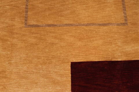Indo-Tibetan Yellow Hand Knotted 99 X 139  Area Rug 301-30902 Image 7