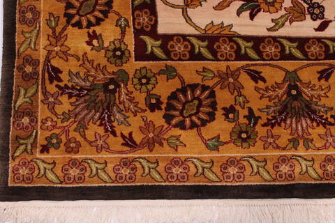 Sarouk Beige Hand Knotted 911 X 138  Area Rug 301-30921 Image 1