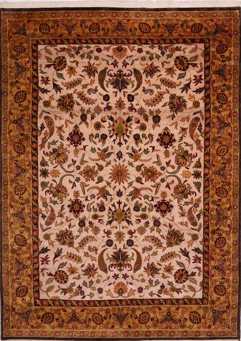Sarouk Beige Hand Knotted 911 X 138  Area Rug 301-30921 Image 0