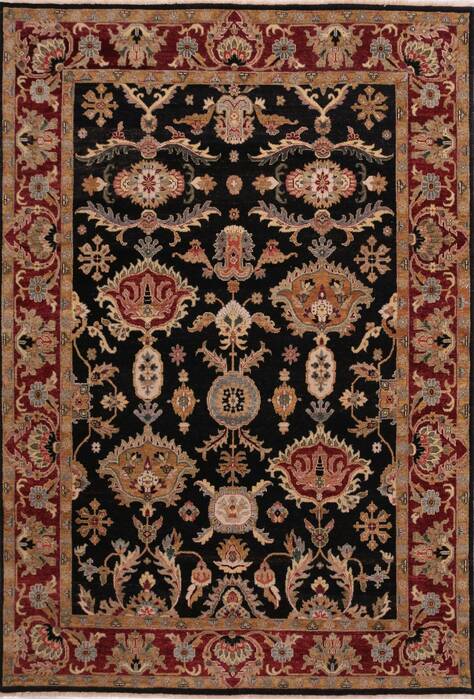 Jaipur Black Hand Knotted 96 X 136  Area Rug 301-30927 Image 0