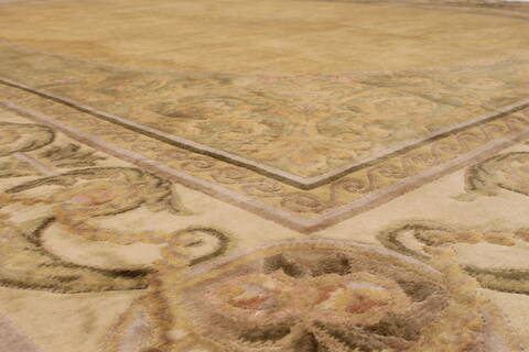 French Country Green Hand Knotted 98 X 1310  Area Rug 301-30934 Image 2