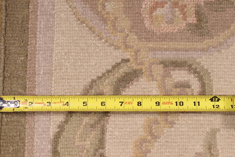 French Country Green Hand Knotted 98 X 1310  Area Rug 301-30934 Image 4