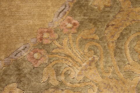French Country Green Hand Knotted 98 X 1310  Area Rug 301-30934 Image 8