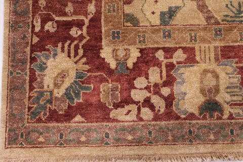 Oushak Yellow Hand Knotted 96 X 136  Area Rug 301-30936 Image 1