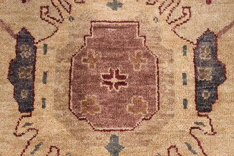 Oushak Yellow Hand Knotted 96 X 136  Area Rug 301-30936 Image 7