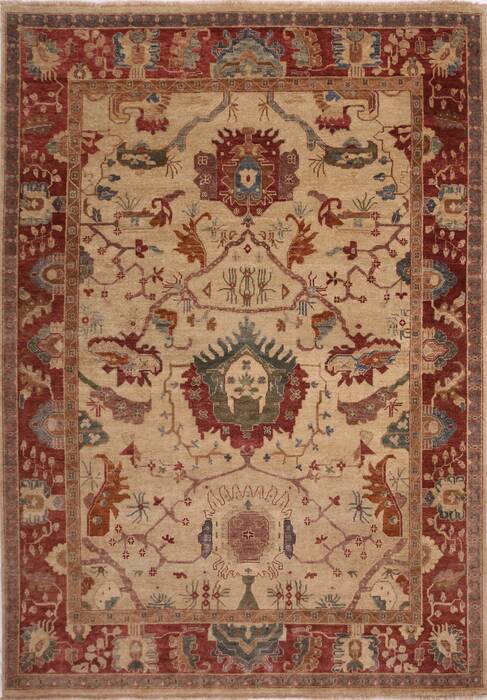 Oushak Yellow Hand Knotted 96 X 136  Area Rug 301-30936 Image 0