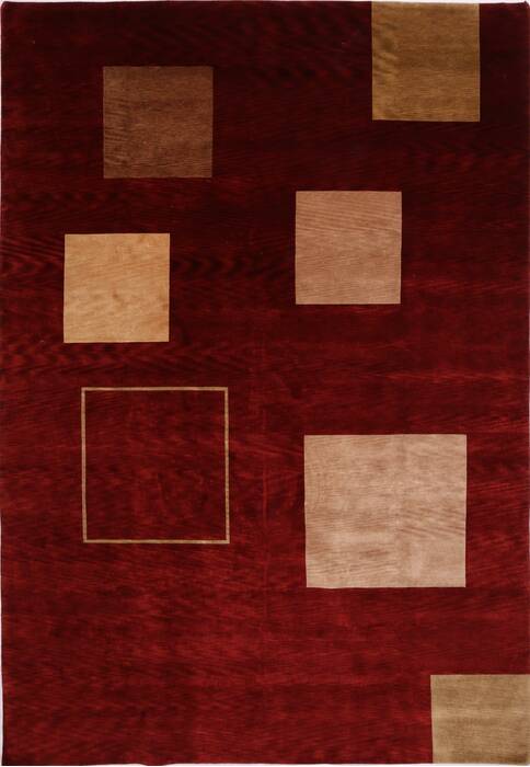 Indo-Tibetan Red Hand Knotted 97 X 139  Area Rug 301-30937 Image 0