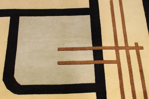 Indo-Tibetan Yellow Hand Knotted 98 X 139  Area Rug 301-30938 Image 5