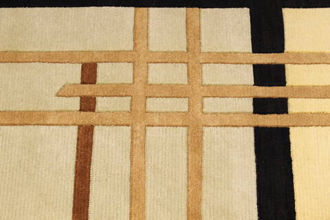 Indo-Tibetan Yellow Hand Knotted 98 X 139  Area Rug 301-30938 Image 6