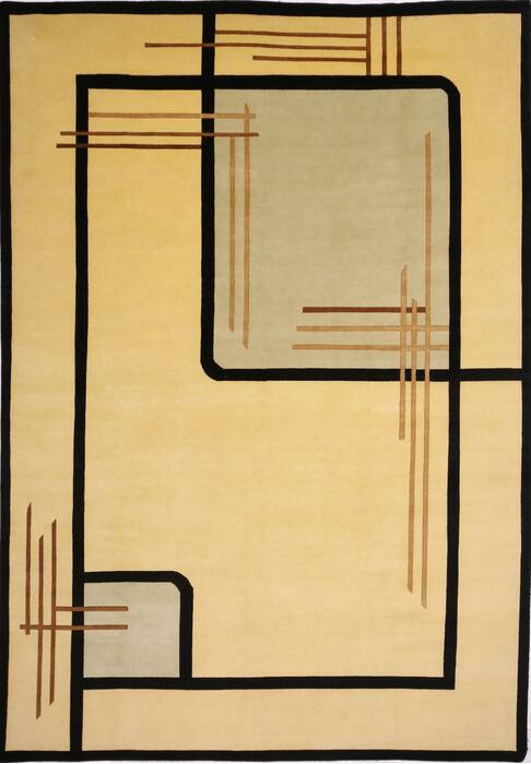 Indo-Tibetan Yellow Hand Knotted 98 X 139  Area Rug 301-30938 Image 0