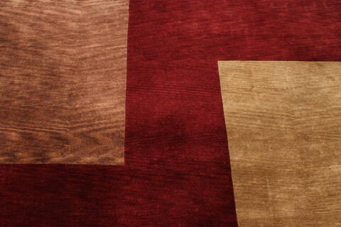Indo-Tibetan Red Hand Knotted 99 X 1311  Area Rug 301-30941 Image 3
