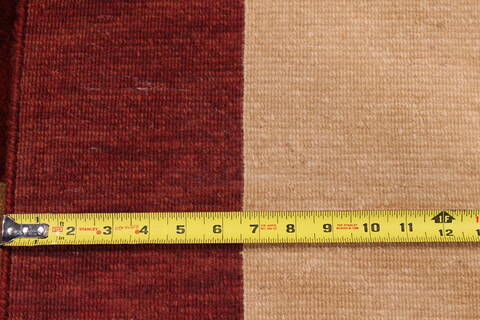 Indo-Tibetan Red Hand Knotted 99 X 1311  Area Rug 301-30941 Image 7