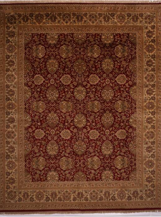 Jaipur Red Hand Knotted 121 X 149  Area Rug 301-30957 Image 0