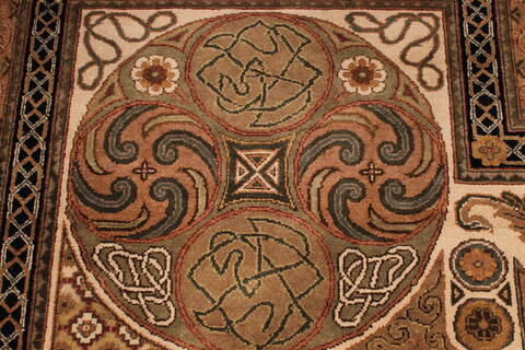 Jaipur Beige Hand Knotted 120 X 146  Area Rug 301-30978 Image 4