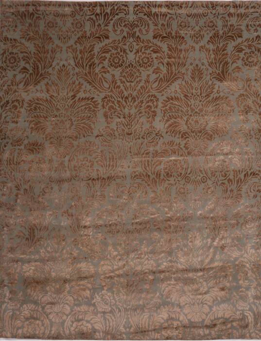 Indo-Tibetan Blue Hand Knotted 120 X 151  Area Rug 301-30990 Image 0