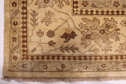 Oushak Yellow Hand Knotted 129 X 148  Area Rug 301-30991 Image 1