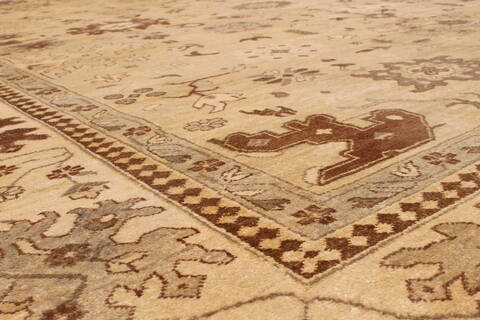 Oushak Yellow Hand Knotted 129 X 148  Area Rug 301-30991 Image 2