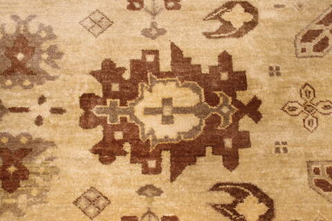 Oushak Yellow Hand Knotted 129 X 148  Area Rug 301-30991 Image 4