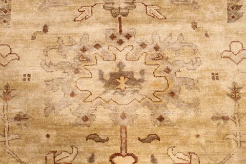 Oushak Yellow Hand Knotted 129 X 148  Area Rug 301-30991 Image 6
