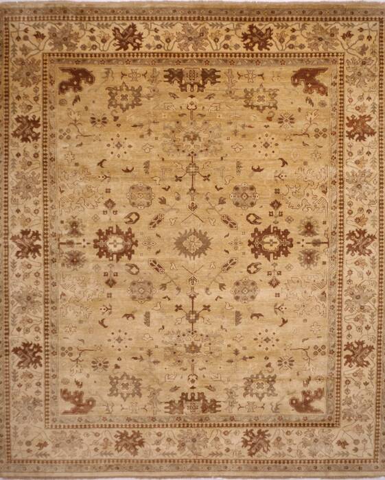 Oushak Yellow Hand Knotted 129 X 148  Area Rug 301-30991 Image 0