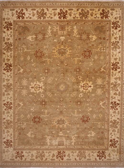 Oushak Beige Hand Knotted 126 X 156  Area Rug 301-30993 Image 0