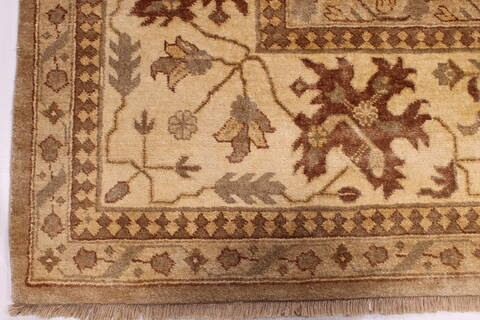 Oushak Beige Hand Knotted 126 X 154  Area Rug 301-30995 Image 1