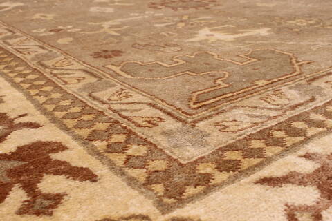 Oushak Beige Hand Knotted 126 X 154  Area Rug 301-30995 Image 2