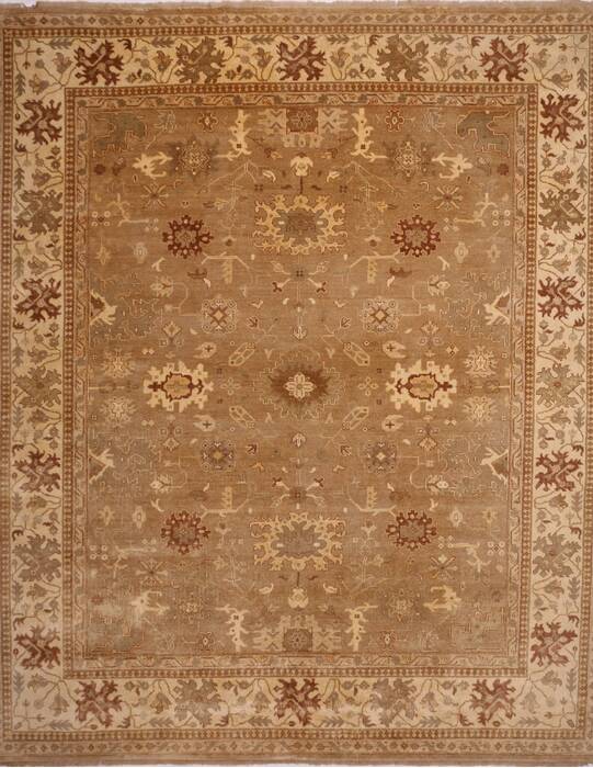 Oushak Beige Hand Knotted 126 X 154  Area Rug 301-30995 Image 0