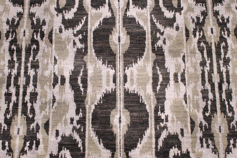 Modern-Contemporary Black Hand Knotted 1110 X 147  Area Rug 301-30999 Image 2