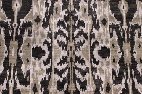 Modern-Contemporary Black Hand Knotted 1110 X 147  Area Rug 301-30999 Image 3