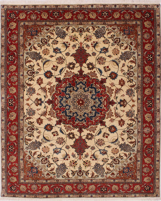 Tabriz Beige Hand Knotted 50 X 63  Area Rug 254-32049 Image 0