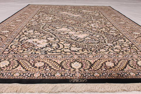 Qum Beige Hand Knotted 45 X 611  Area Rug 254-32083 Image 1