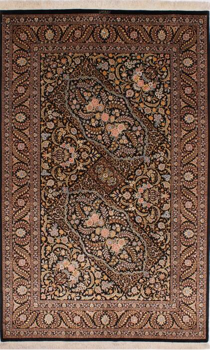 Qum Beige Hand Knotted 45 X 611  Area Rug 254-32083 Image 0