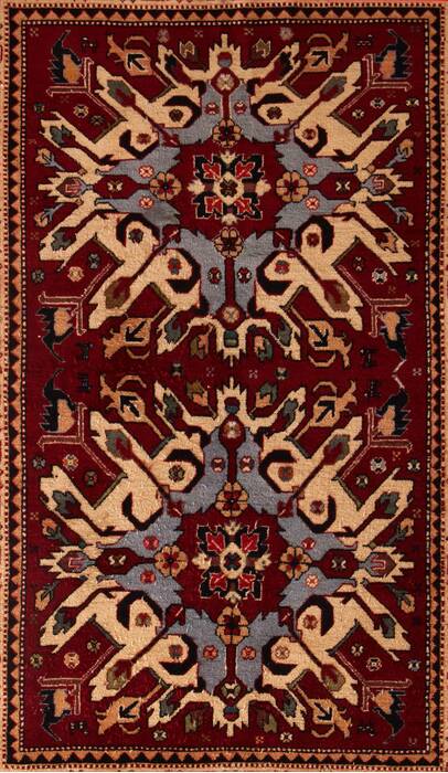Karabakh Red Hand Knotted 311 X 63  Area Rug 400-74434 Image 2