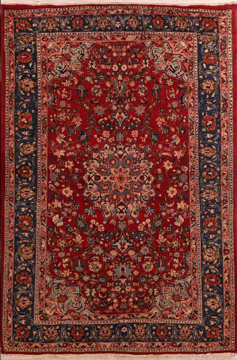 Kashan Red Hand Knotted 43 X 65  Area Rug 400-74435 Image 0