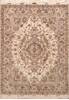 Tabriz White Hand Knotted 411 X 69  Area Rug 400-74439 Thumb 0
