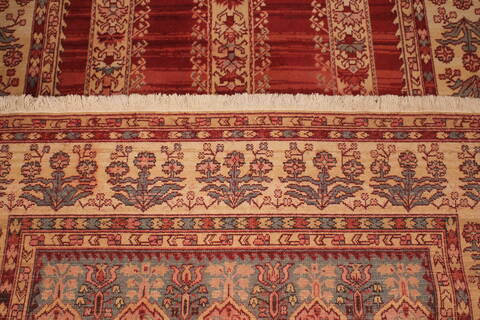 Hereke Red Hand Knotted 47 X 65  Area Rug 400-74445 Image 2