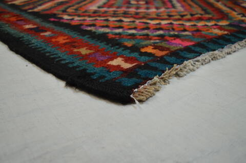Kilim Multicolor Runner Flat Woven 411 X 103  Area Rug 100-74651 Image 4