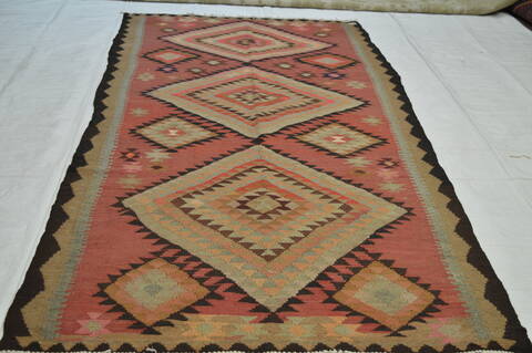 Kilim Purple Runner Flat Woven 49 X 112  Area Rug 100-74655 Image 1
