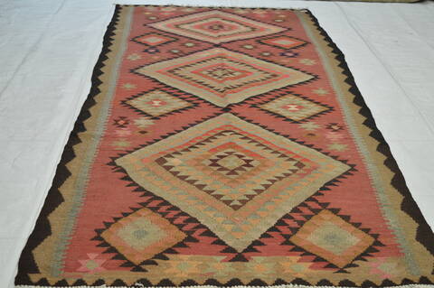 Kilim Purple Runner Flat Woven 49 X 112  Area Rug 100-74655 Image 2
